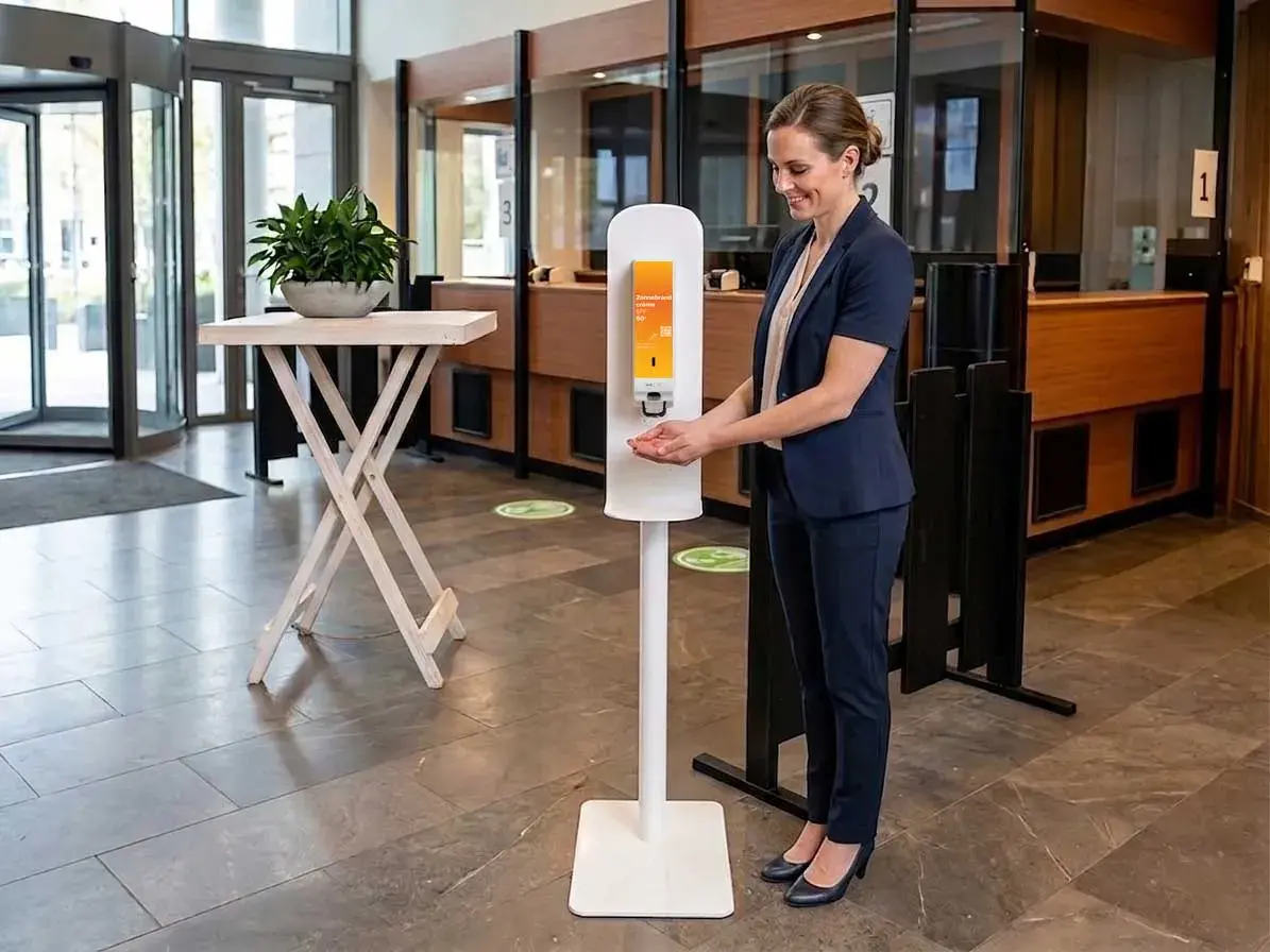 Zonnebrandpaal bij de entree
