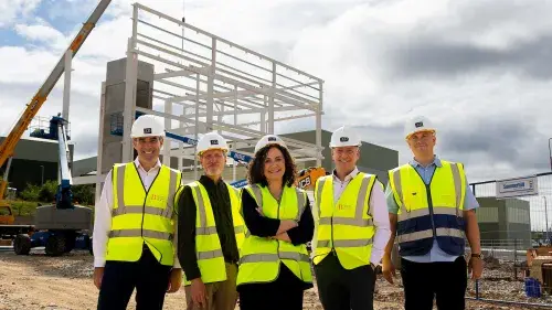 Denis Mulcahy, Commercial Portfolio Director, JCD Group; Ciaran Kearney, Project Manager, CWS Workwear; Anita Coote, Managing Director, CWS Workwear; Martin O'Brien, Director, JCD Group; and Robert Sherwin, Plant Manager, CWS Workwear​ pictured at Blarney Business ​Park. 
