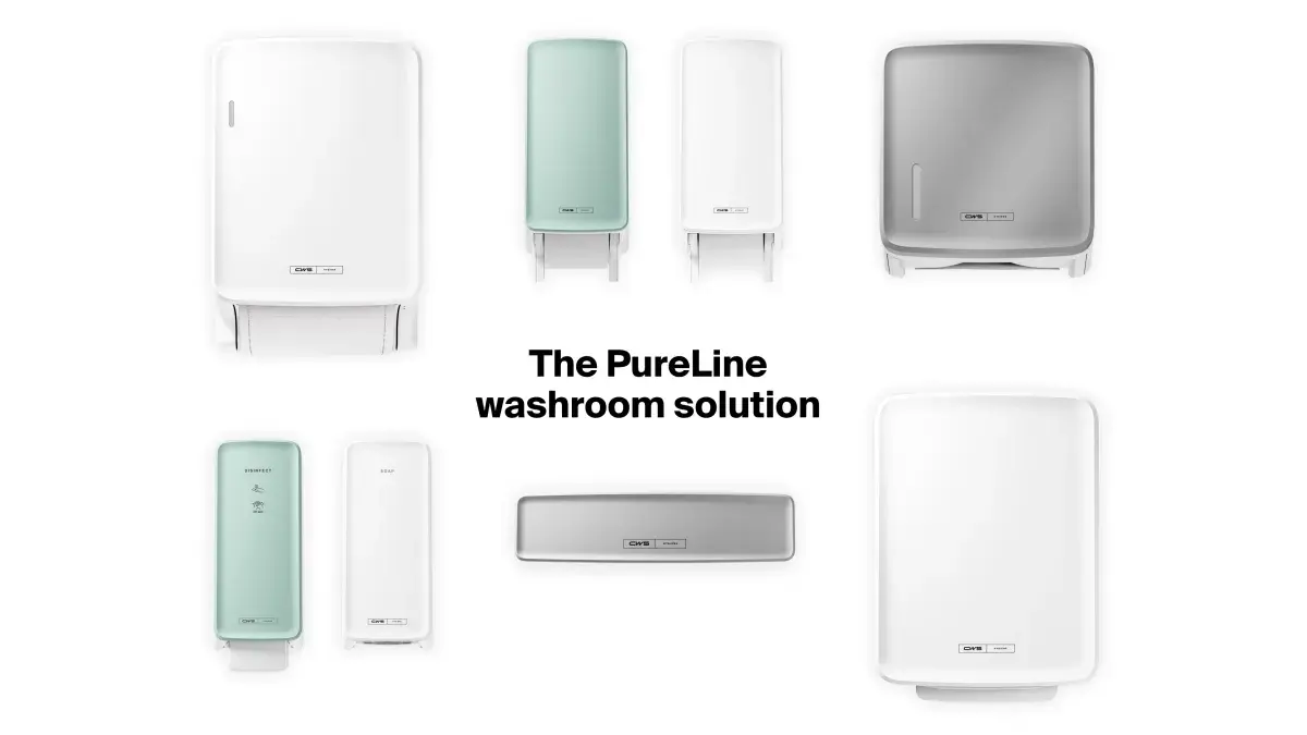 CWS Hygiene PureLine Washroom Solution plus text (Copyright: CWS International GmbH)