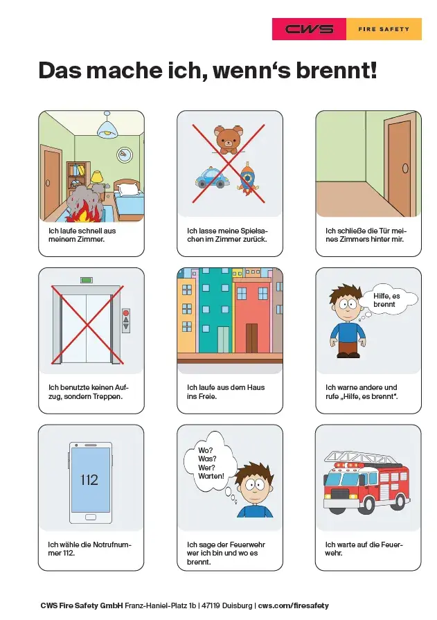 Regeln für Kinder im Brandfall