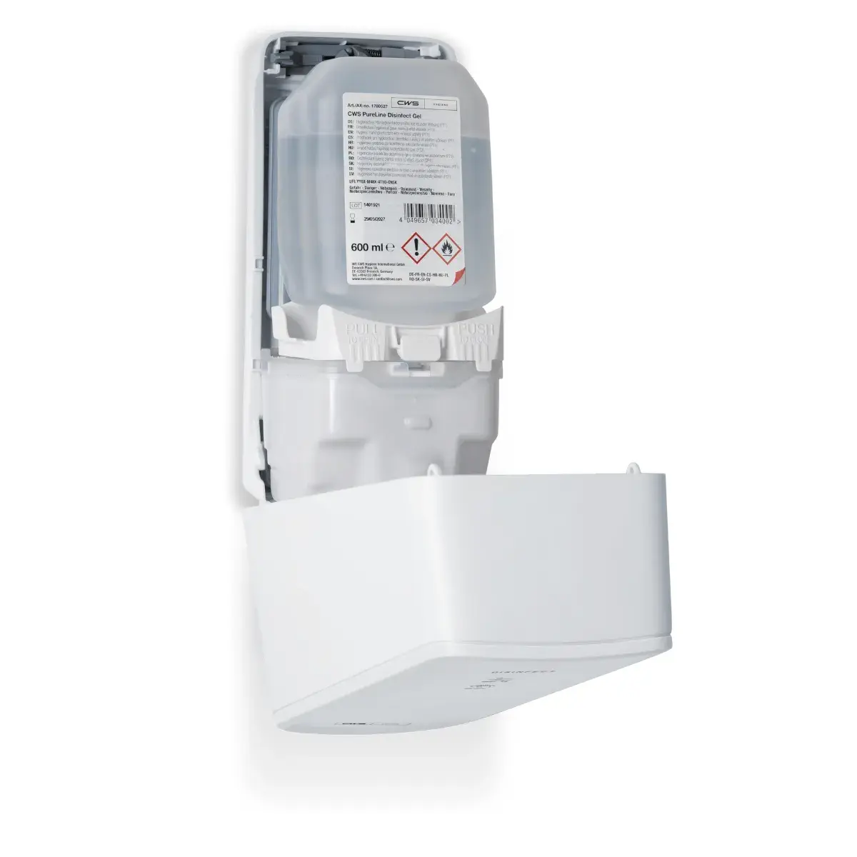 CWS PureLine Disinfect Gel Dispenser open